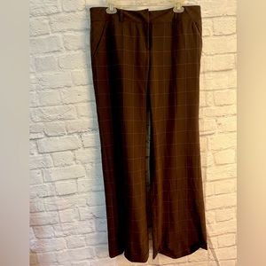 Diane von Furstenberg size 12 wide leg pants dark brown “cate spy” rare